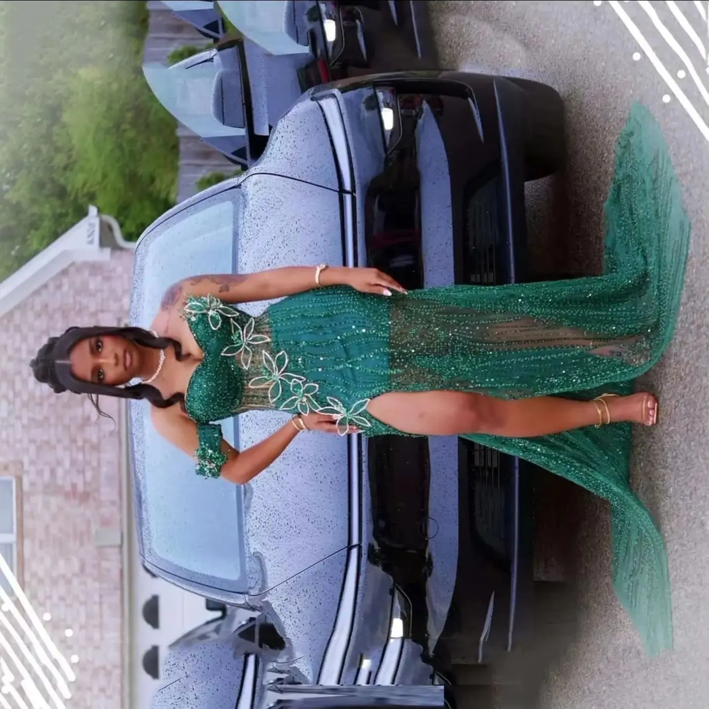 

Индивидуальный пошив: Длинное вечернее платье-русалка бирюзового цвета с цветочным узором, расшитое бисером и кристаллами, с вырезом «сердечко», сексуальное, на заказ