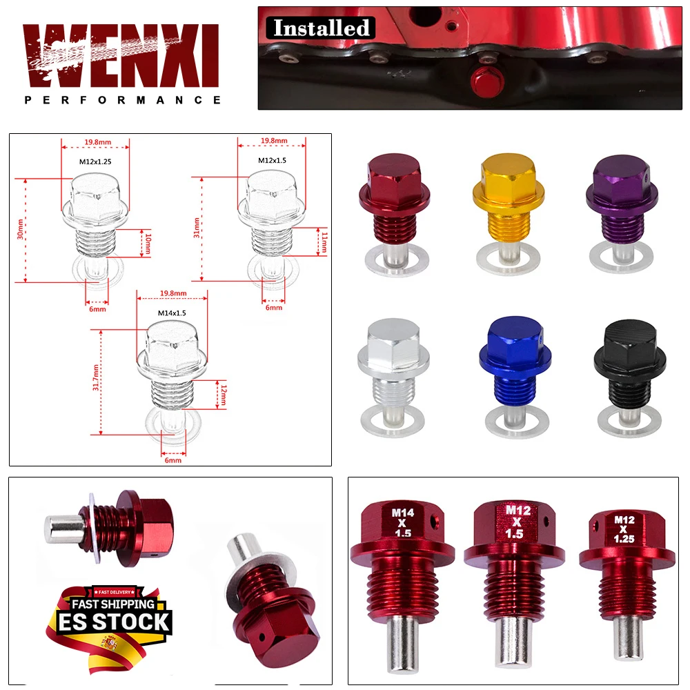 M12x1.5 M12x1.25 M14x1.5 Magnetic Oil Drain Plug / Oil Drain Sump Nut WX-ODP12125/1215/1415