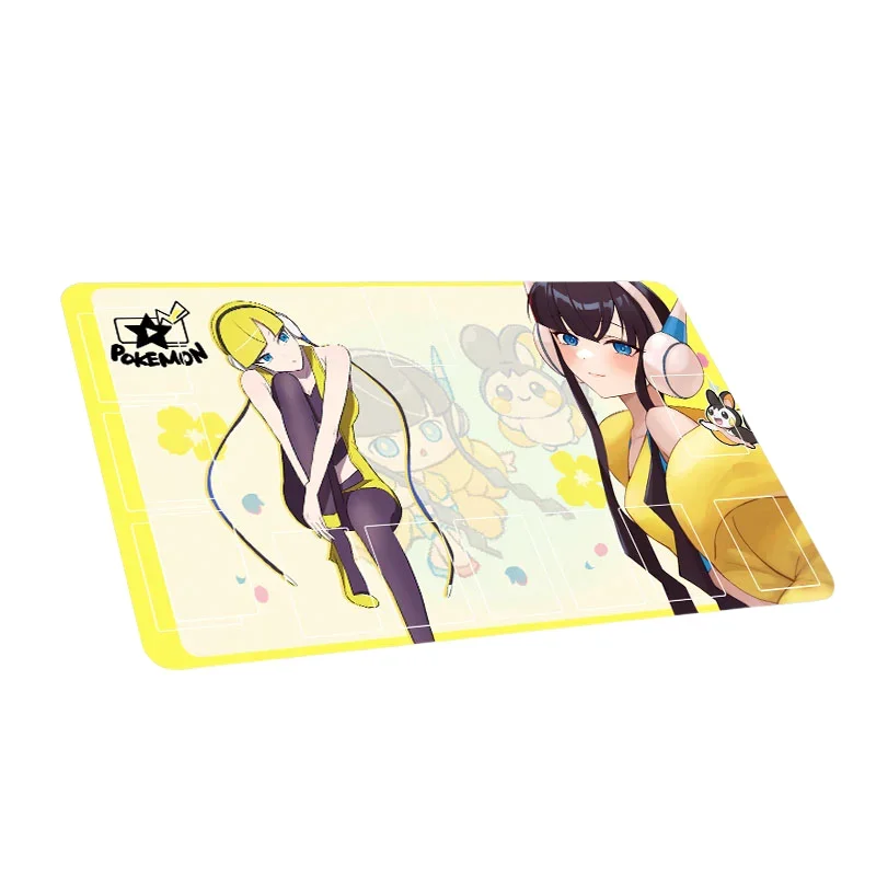 Anime Pokemon GAME PTCG Dedicated Card Play Mat Battle Against Trainer Marnie Lillie Irida Elesa Collectibles Gifts 60*35*0.2cm