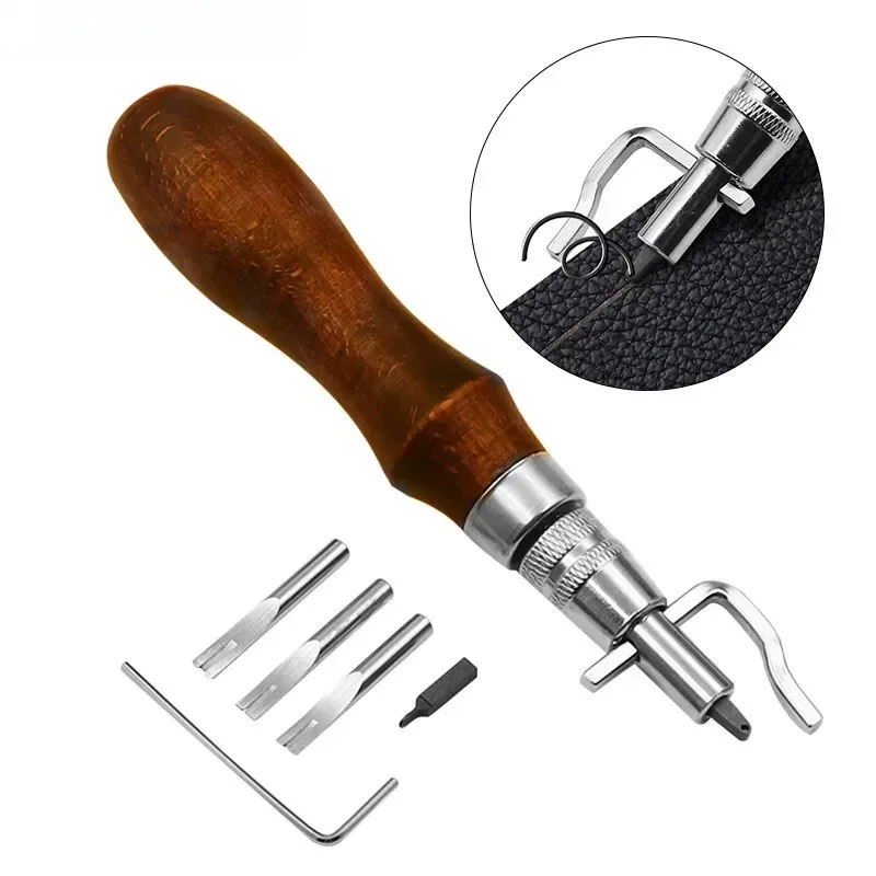 7 in 1 Set Pro Leathercraft Adjustable Stitching and Groover Crease Leather Tool DIY Handmade Practical