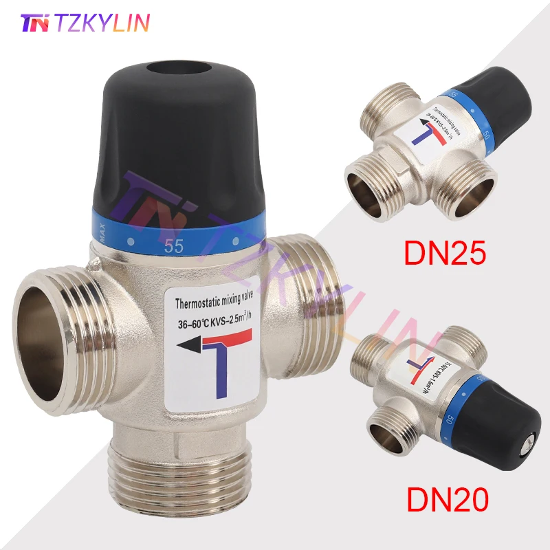 

DN20/25 3-ходовой термостатический смесительный клапан - для солнечного водонагревателя и ванной комнаты, термостатические смесительные клапаны (наружная резьба)