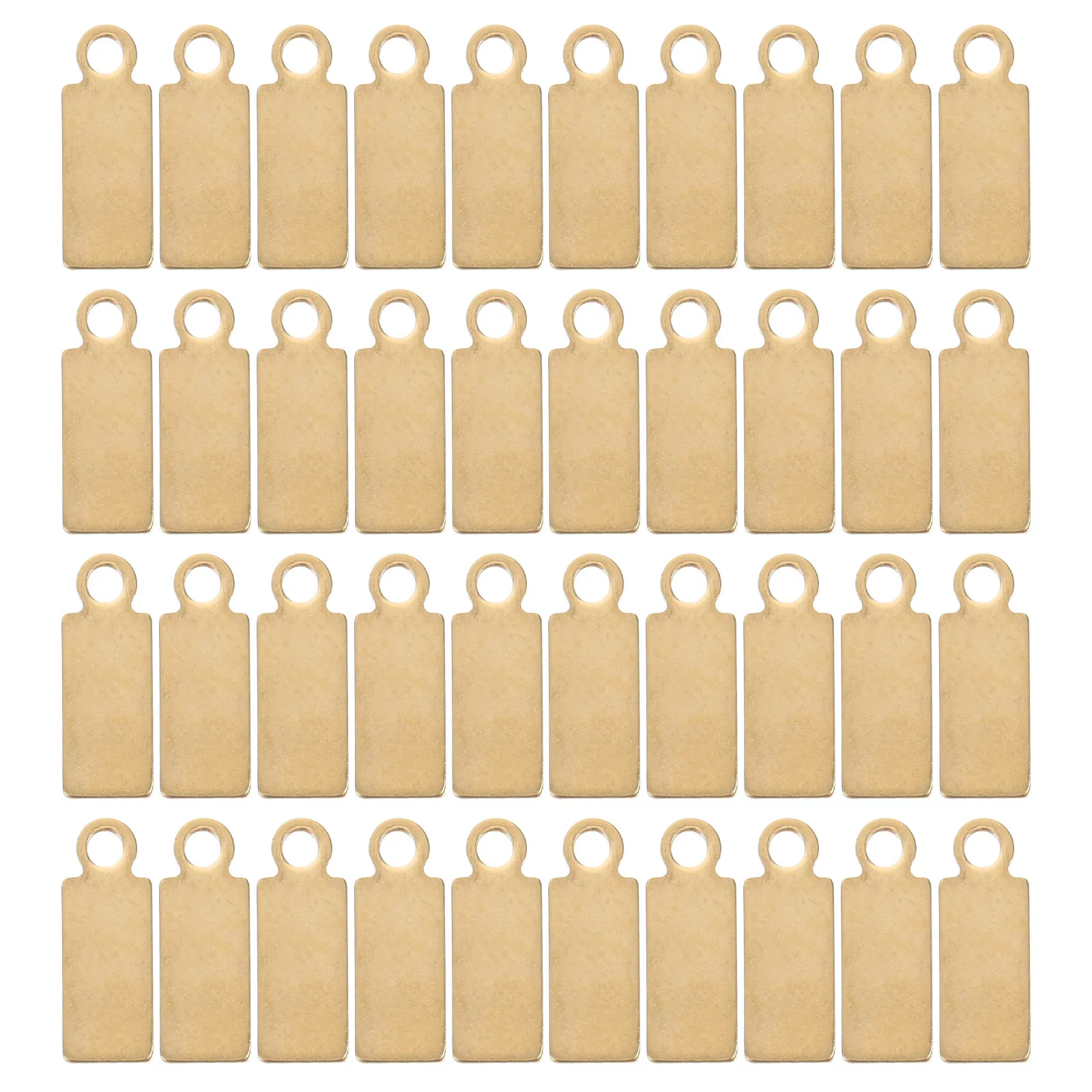 50Pcs Stainless Steel Rectangle Stamping Tags Blank Pendants Metal DIY Jewelry Making Supplies Metal Stamping Charms
