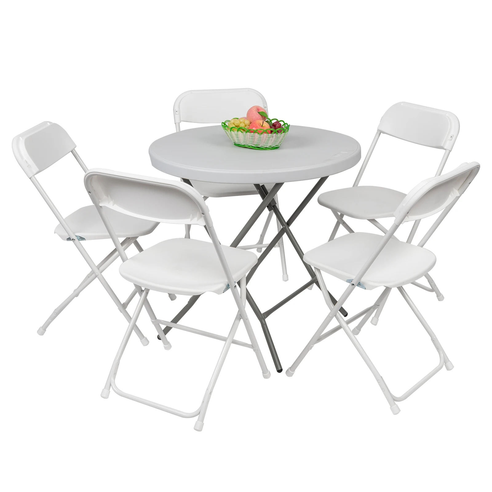 5 Pack Black Plastic Folding Chair Indoor Outdoor Portable  Commercial Seat for Wedding Party Picnic Kitchen Dining Events Offic