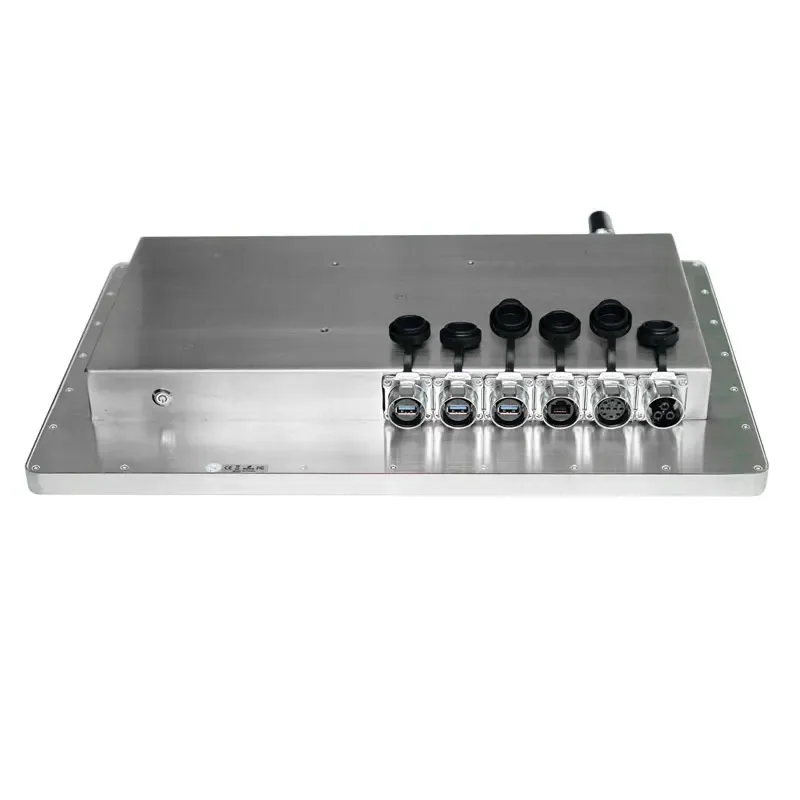 18.5 インチオールインワン PC 抵抗タッチ 5 ワイヤー 1000 ニットステンレス鋼エンクロージャ産業用パネル PC