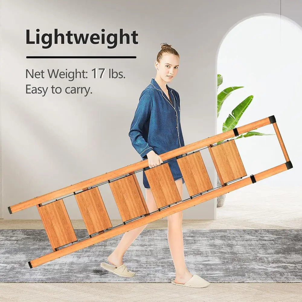 Échelle en aluminium à 6 marches pour plafonds de 12 pieds, pliante légère avec marches antidérapantes et poignée pour un usage domestique (300 lb)