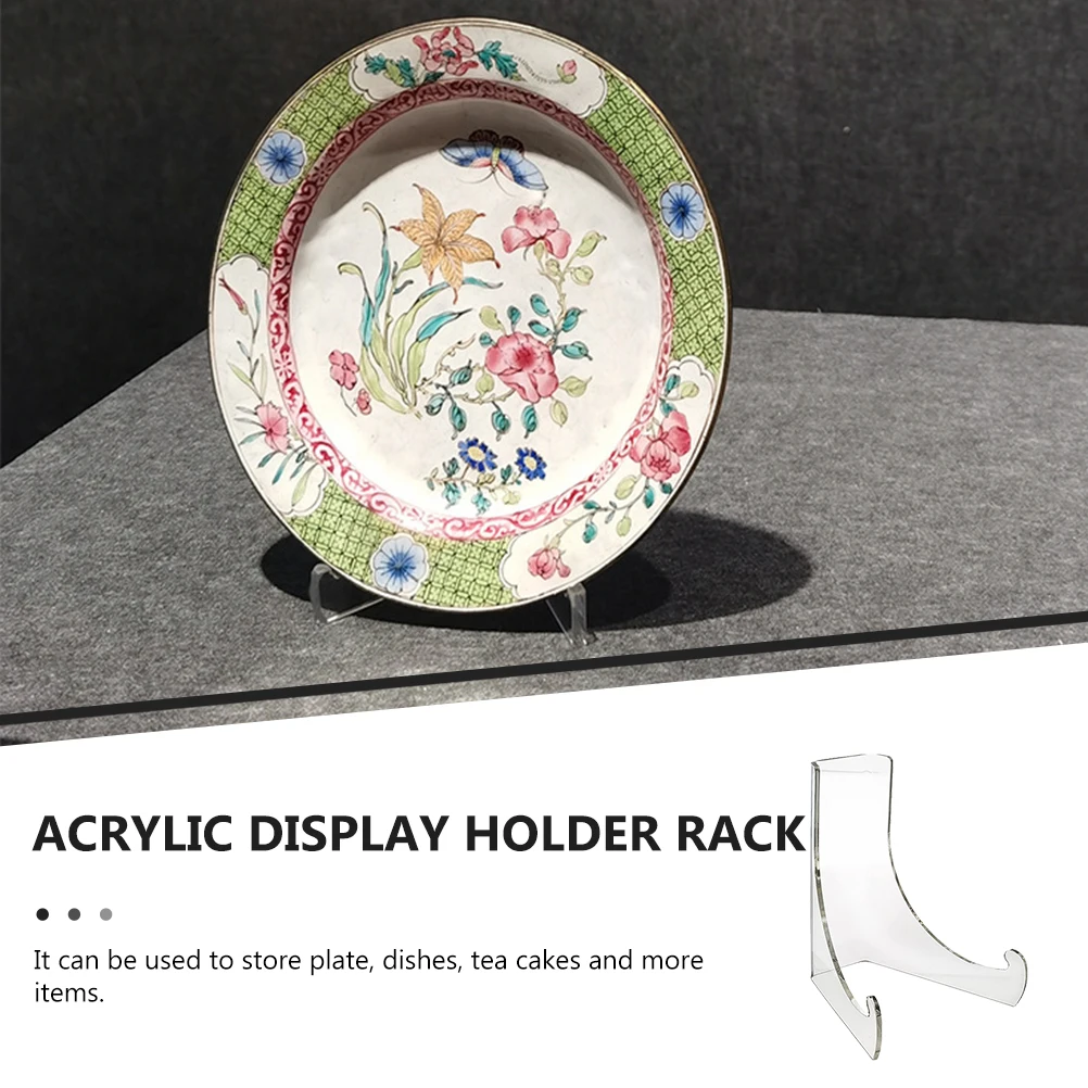 

2pcs Acrylic Display Rack Multi-Functional Home Office Tea Cake Storage Stand Elegant Plate Dish Holder Desktop