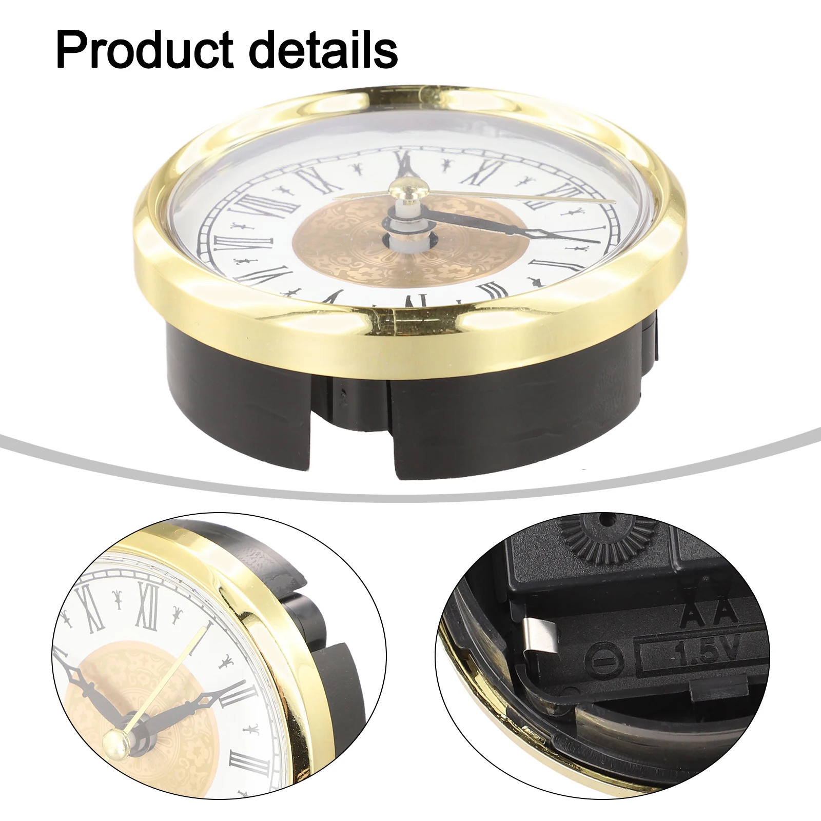 DIY Projects Clock Movement Replacement 3-1 8 Inches Overall Diameter Fits 2.8 Inch Round Hole Requires 1 AA Battery