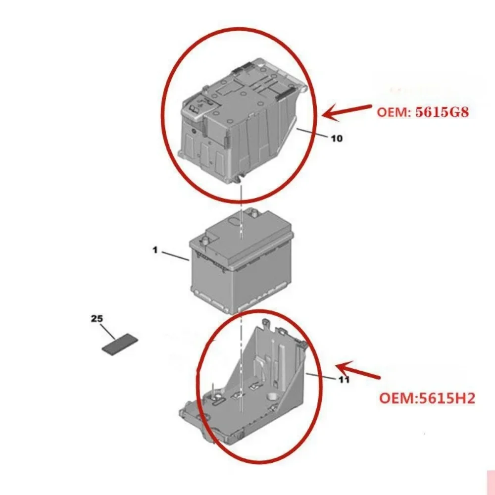 1 pz 5615G8 5615 h2 9806399180 supporto coperchio batteria per Peugeot 307 308 3008 per Citroen Picasso C4