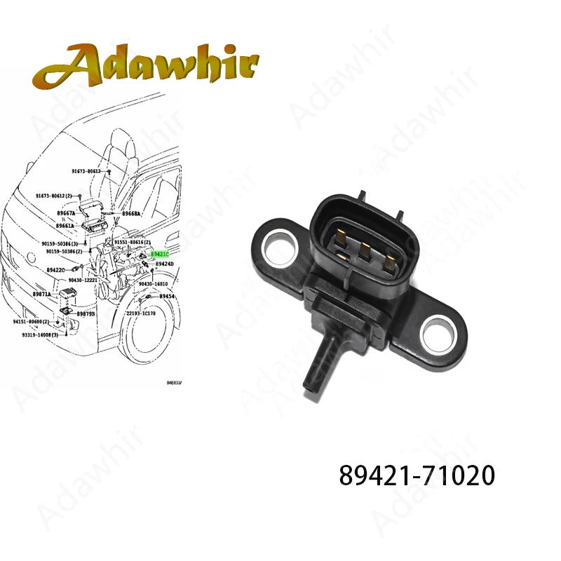 89421-71020 Turbocharger Boost Pressure Sensor MAP Sensor for Toyota Hilux Hiace Prado Yaris Dyna Innova