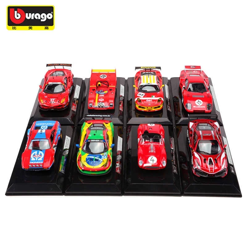 Burago 1:43 Car Model Toy 499p/296/488/458/308/F430 Le Mans 24-Hour Endurance Race Car Alloy Model Car Collect Toy Birthday Gift