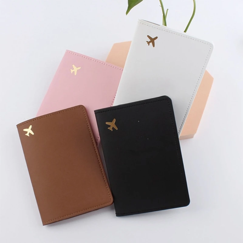 E74B Durable Bridal Passport Covers Holder Vaccination PU Leather Storage