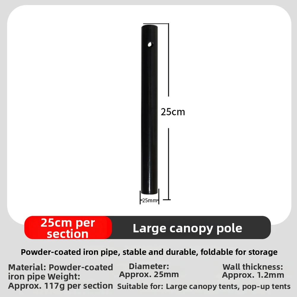 Outdoor Tent Poles 25cm and 50cm Length for Awning Canopy Support Compatible with Car Rear Tents Beach Shelters