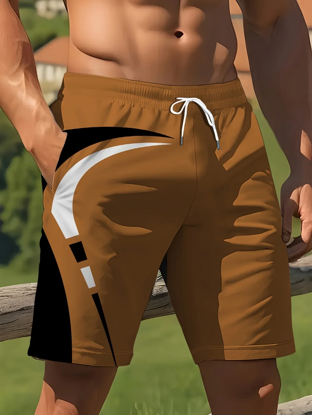 2026 Summer Men's Casual Shorts Drawstring Pockets Shorts Swim Men Swimsuit Surf Board Boy Pants Sports Gym Beach Clothes Man