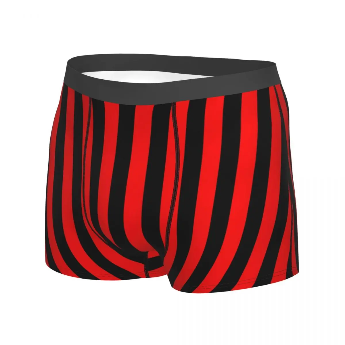 Striped Print Underwear Black and Red Custom Boxer Shorts Trenky Men Panties Breathable Boxer Brief Birthday Gift