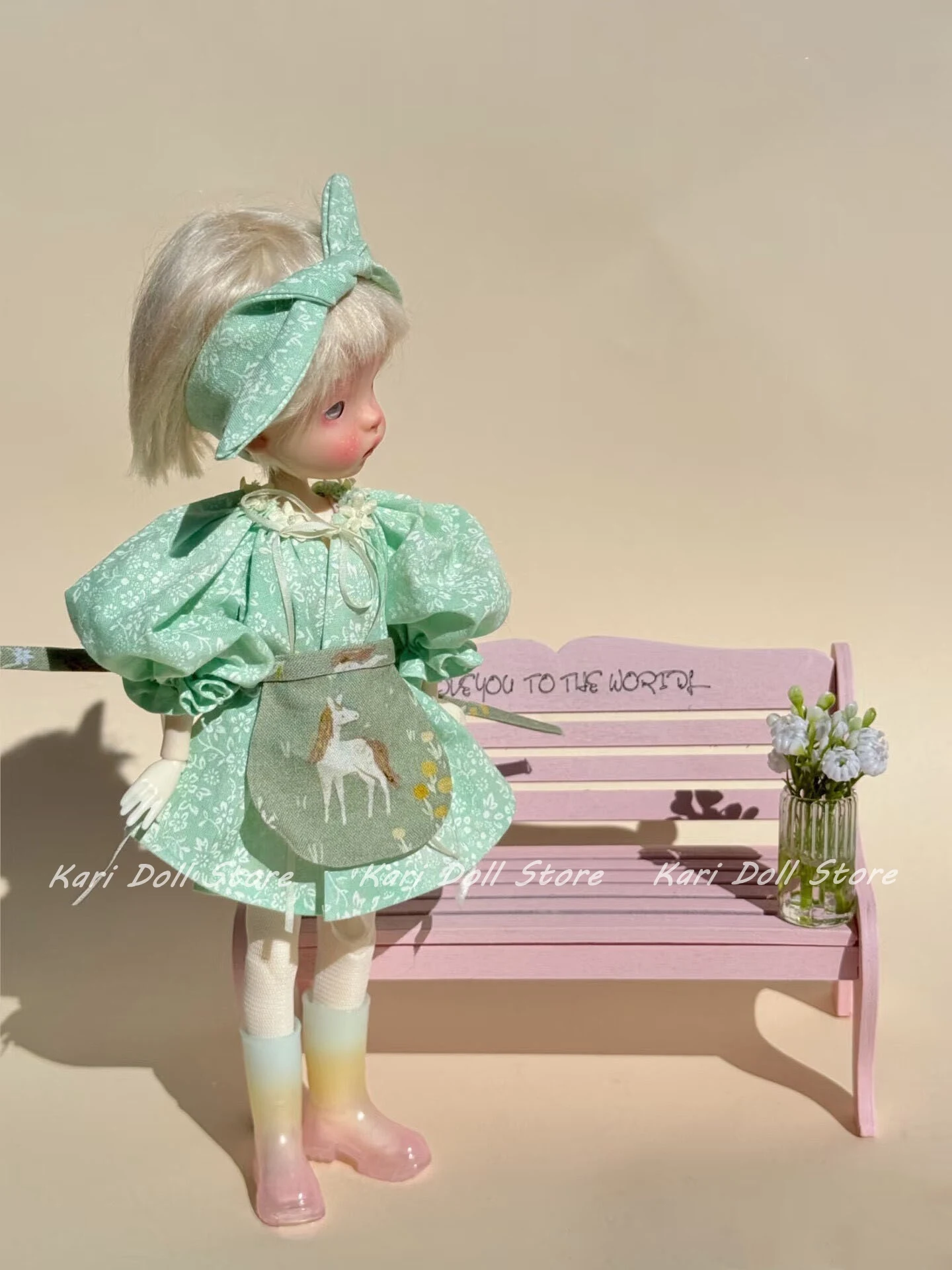 

2026 Kari Doll Clothes and skirts 2025 Spring Fresh small bud bud delicate pattern cotton doll set for Landazz Landoudou Doll