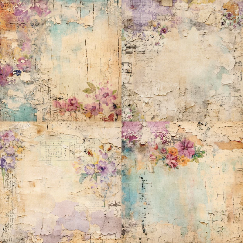 Panalisacraft-24 hojas de papel para álbum de recortes, paquete de papel con estampado Floral Vintage de 6 \