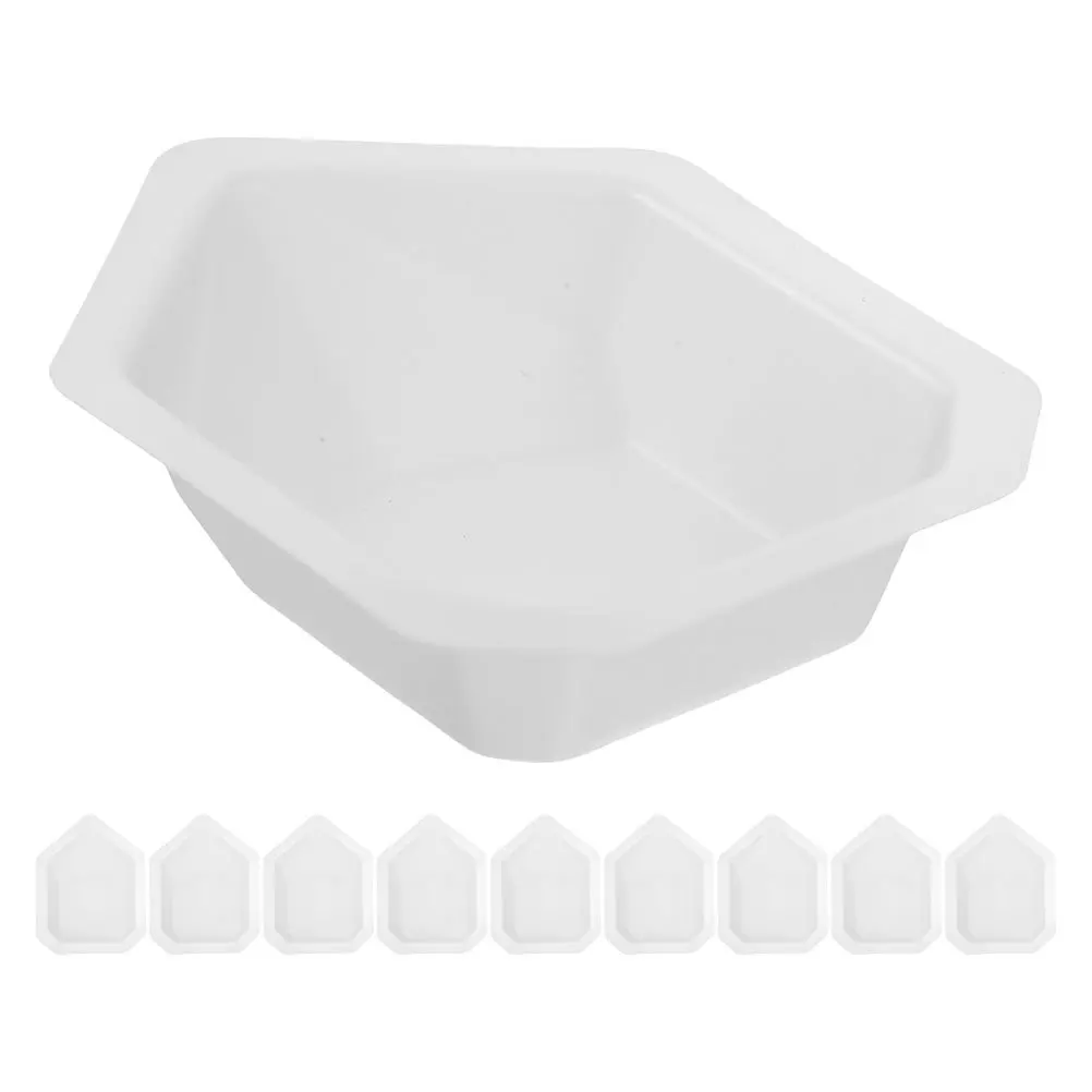 

10 шт., весовые лодки, пластиковые многоразовые лабораторные лотки для химии, мерные пластины для сухого порошка, балансировочные блюда, лабораторные