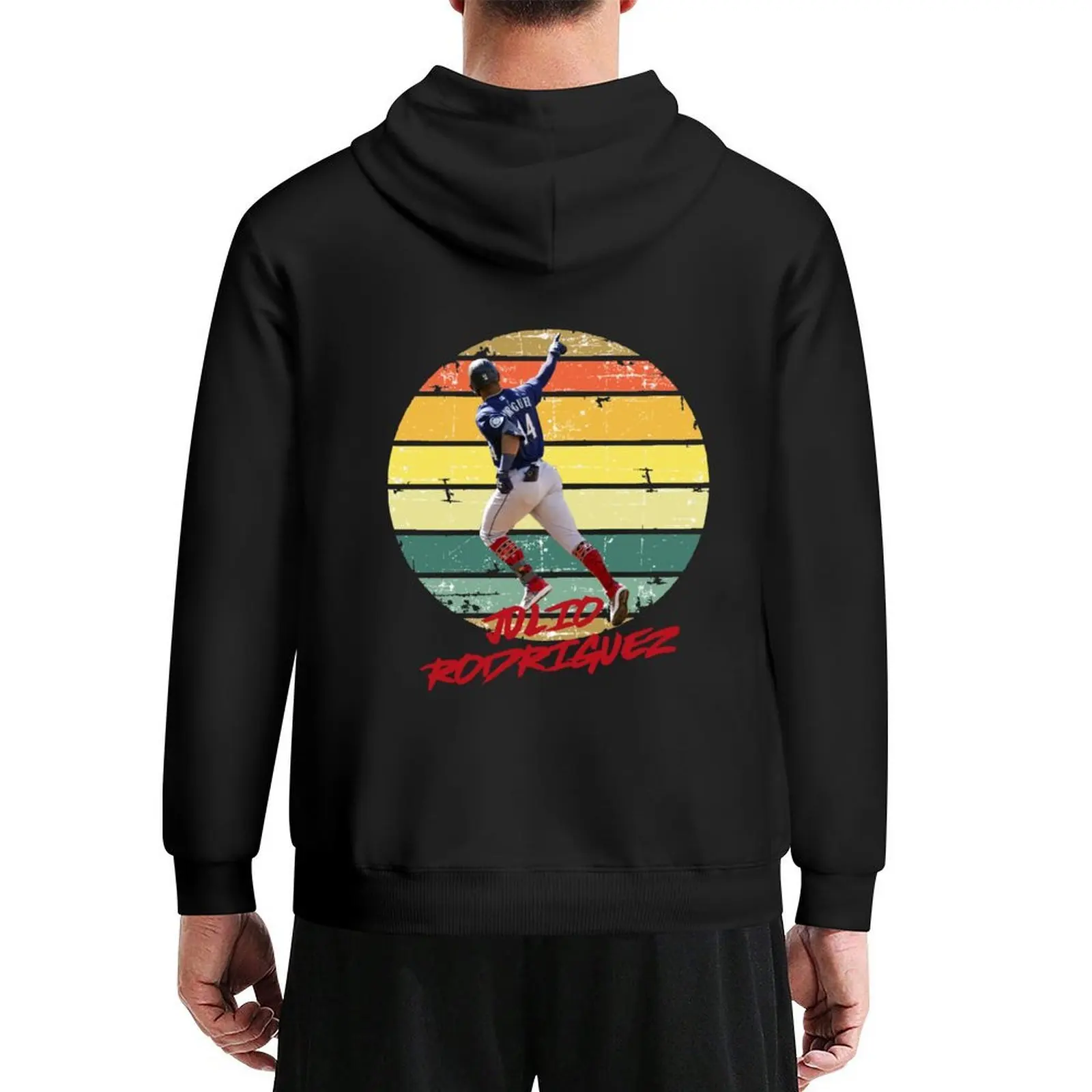 

julio rodriguez retro circle Hoodie graphic t shirts men men's autumn clothes men wear male clothes new in hoodies & sweat-shirt