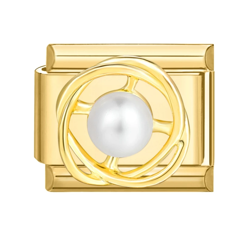 الزركون نجوم القلب زهرة الذهب اللون قلادة الروابط الإيطالية الخرز صالح 9 مللي متر الفولاذ المقاوم للصدأ سوار الإيطالي DIY بها بنفسك صنع الهدايا