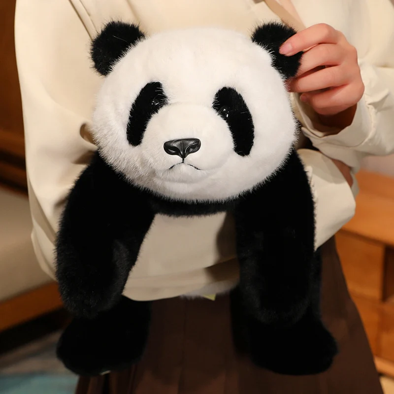 

30/45/65cm Simulation Creative Soft Fluffty Panda Bear Stuffed Animal Cute Plushie Doll Lie Prone Funny Toys for Girls Xmas Gift