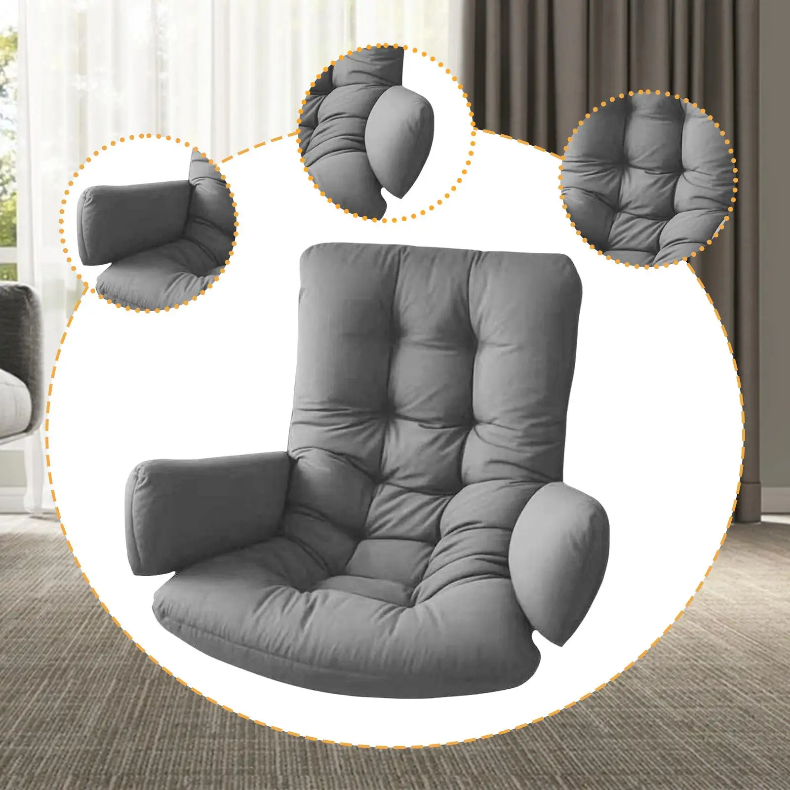 Boho Egg Chair Seat Cushion Plush Polyester PP Cotton for Hanging Swing Patio Outdoor Garden Relaxation Chair