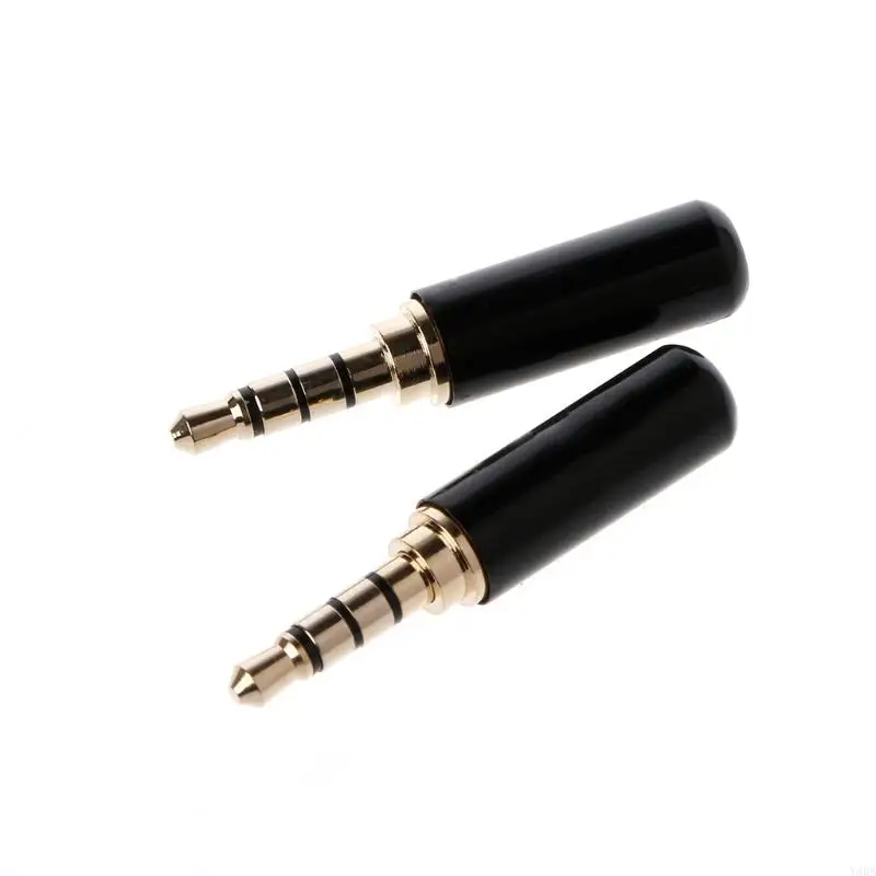 y88b 10 pcs 4 القطب النحاس الذهب مطلي 3.5 مم استريو الذك