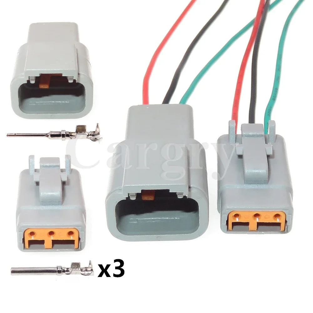 1 Set 3P ATM04-3P ATM06-3S DTM06-3S DTM04-3P AC Assembly Car Male Plug Female Socket Auto Waterproof Cable Socket