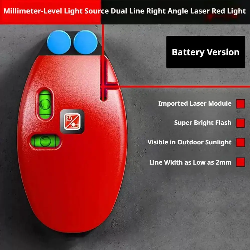 90 Degree Laser Level Electronic Infrared Line Level High Precision Long Distance Wall Level Tool Battery Powered Portable Measu