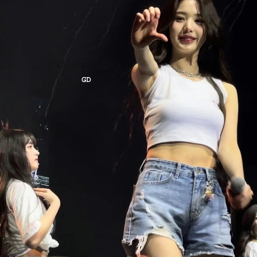 

Zhang ng Stage Vest High Waist Jeans ort Pants Wide Leg Hot Pants Hip Hop Jazz Dance Costume Cotton Material Autumn Season