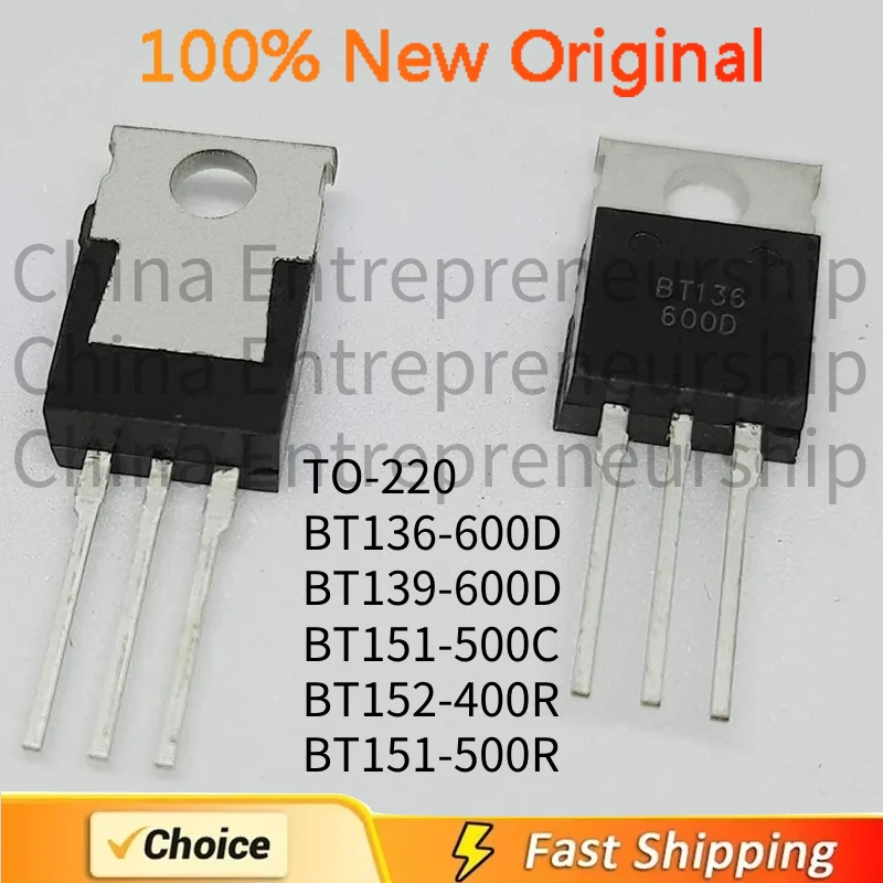 10 PCS TO-220 BT136-600D BT139-600D BT151-500C BT152-400R BT151-500R TRIAC Direct insertion 100% Quality Original/Quick delivery
