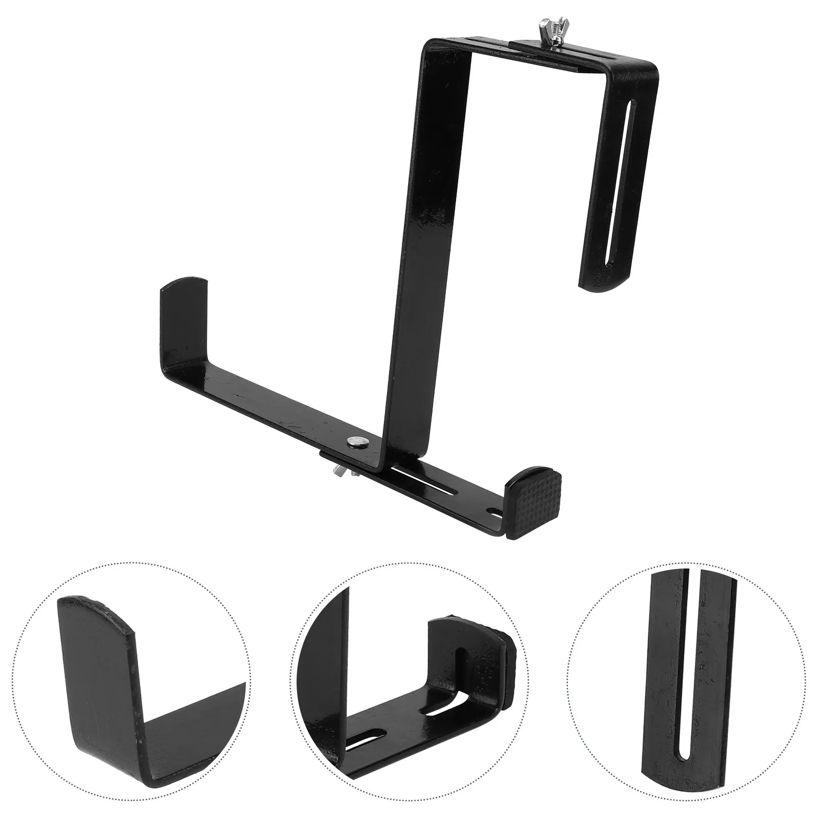 1Pcs Sturdy Iron Hanging Flowerpot Bracket Flowerpot Supply Balcony Railing Planter Holder Natural Style Home Garden