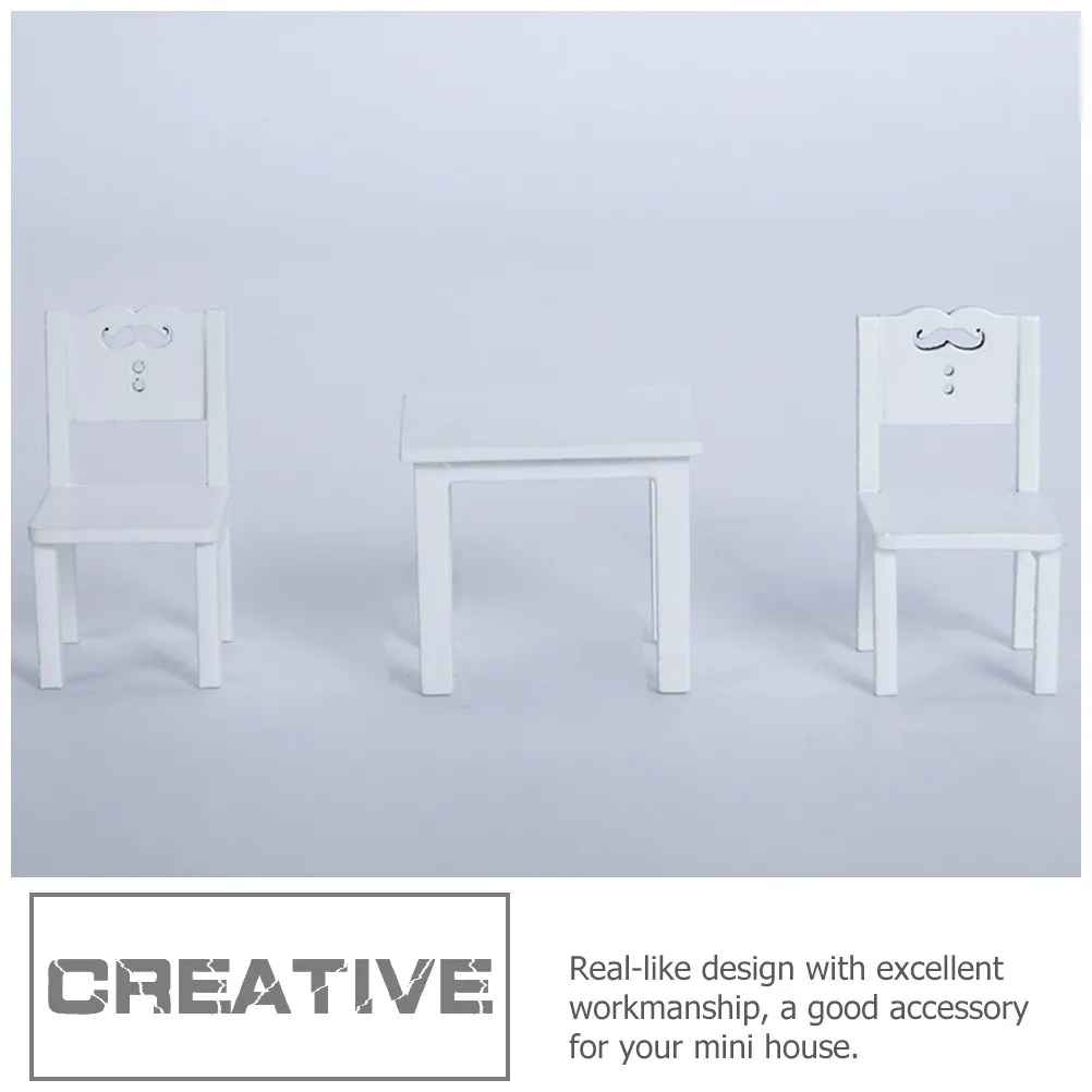 

1Set Miniature Furniture Exquisite Lifelike Design Durable Handy Longtimeuse Minihousedecor Tinytablechair Microfurniture