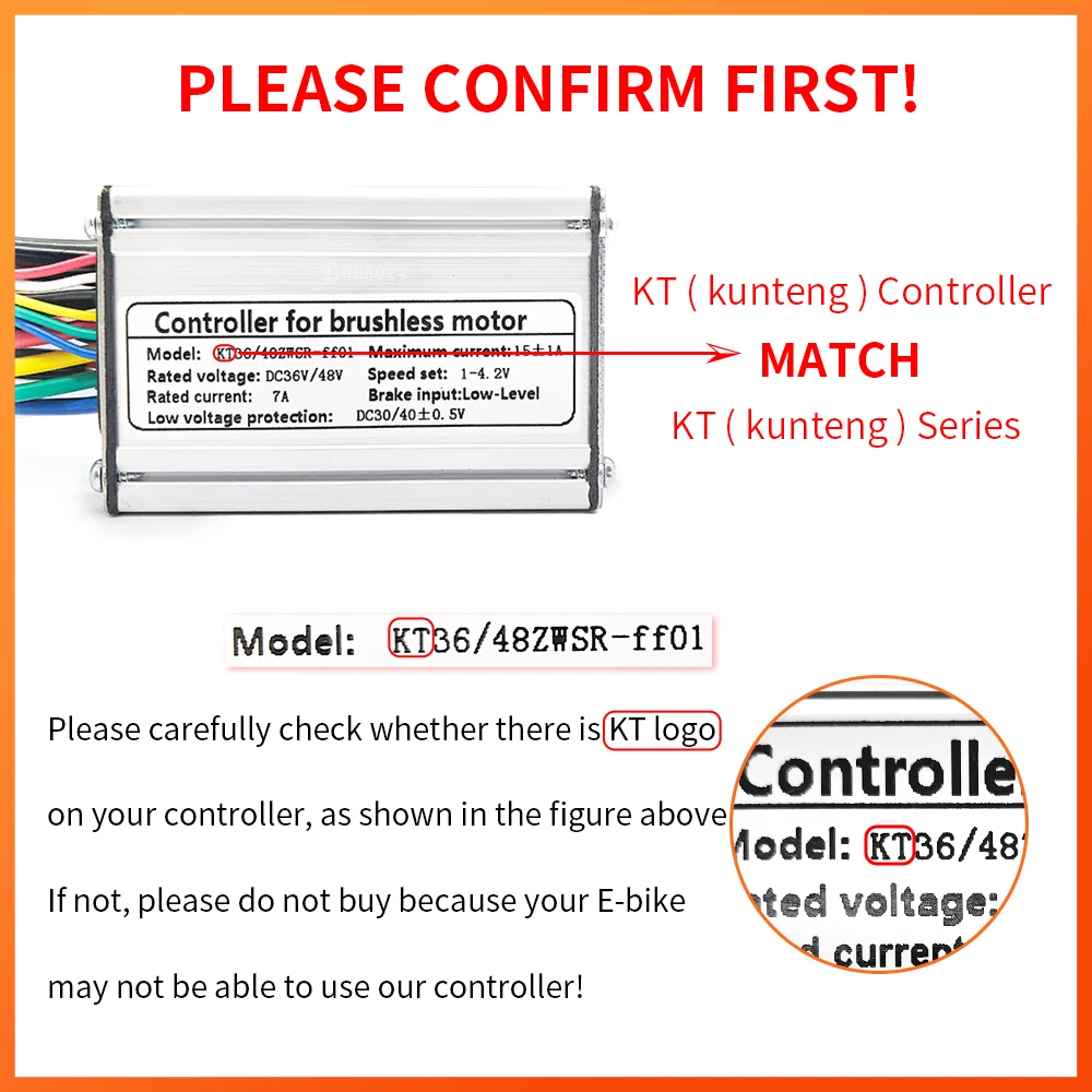 Ebike KT Controller 36V/48V 250W-1000W Julet Waterproof Plug 15A/17A/22A/25A/30A For Electric Bicycle Motor Conversion Kit