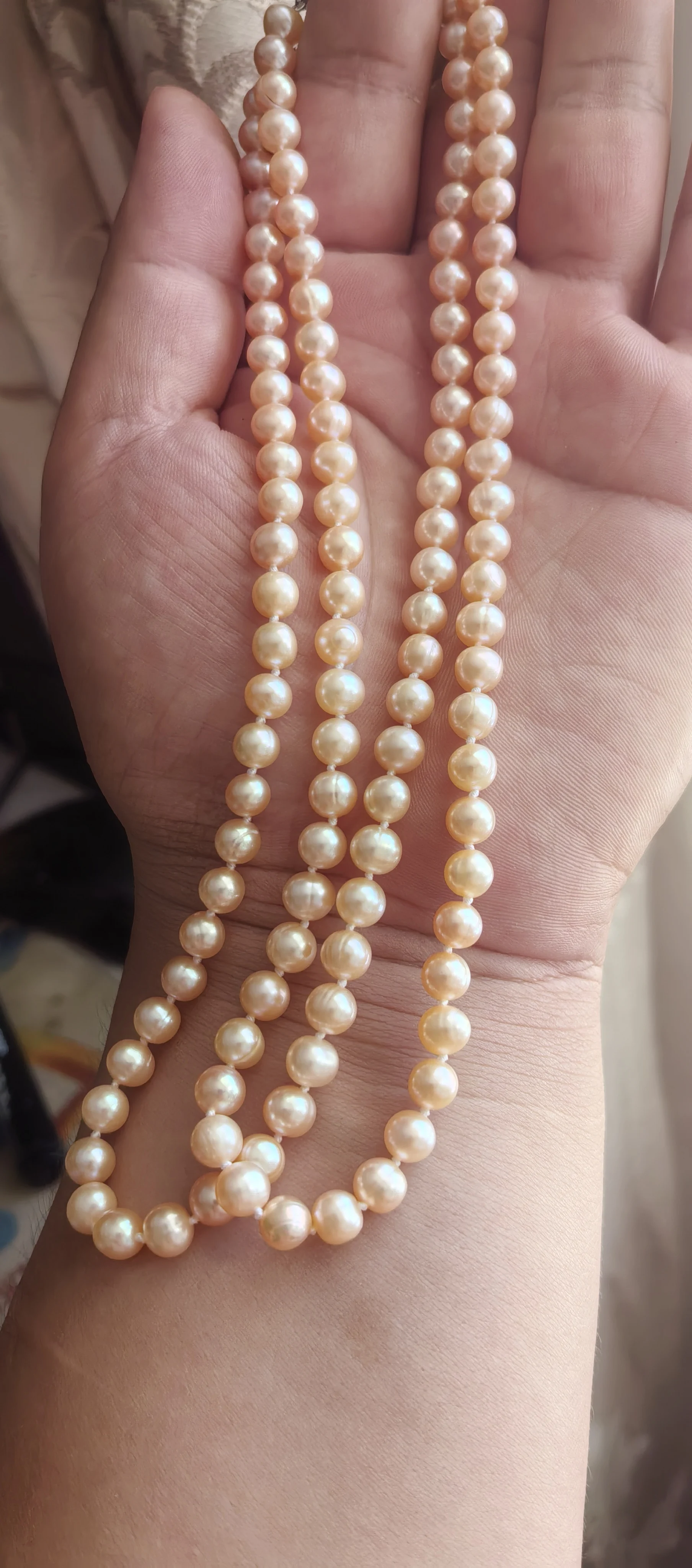 Hand knotted, sturdy Top Grading AAAA++ Gorgeous 8-9mm real natural south sea pink pearl necklace 16in 18in 20in 22in 24in 35in