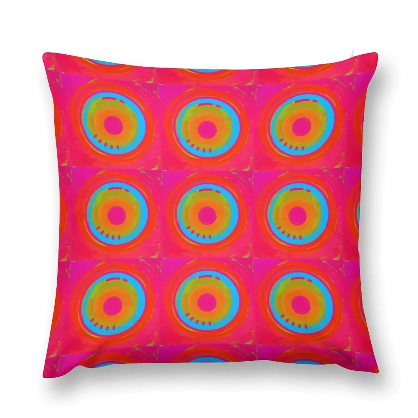 

FIESTA ABSTRACT IN ORANGE, FUCHSIA, RED AND TURQUOISE Throw Pillow Ornamental Pillow Luxury Sofa Cushions pillow
