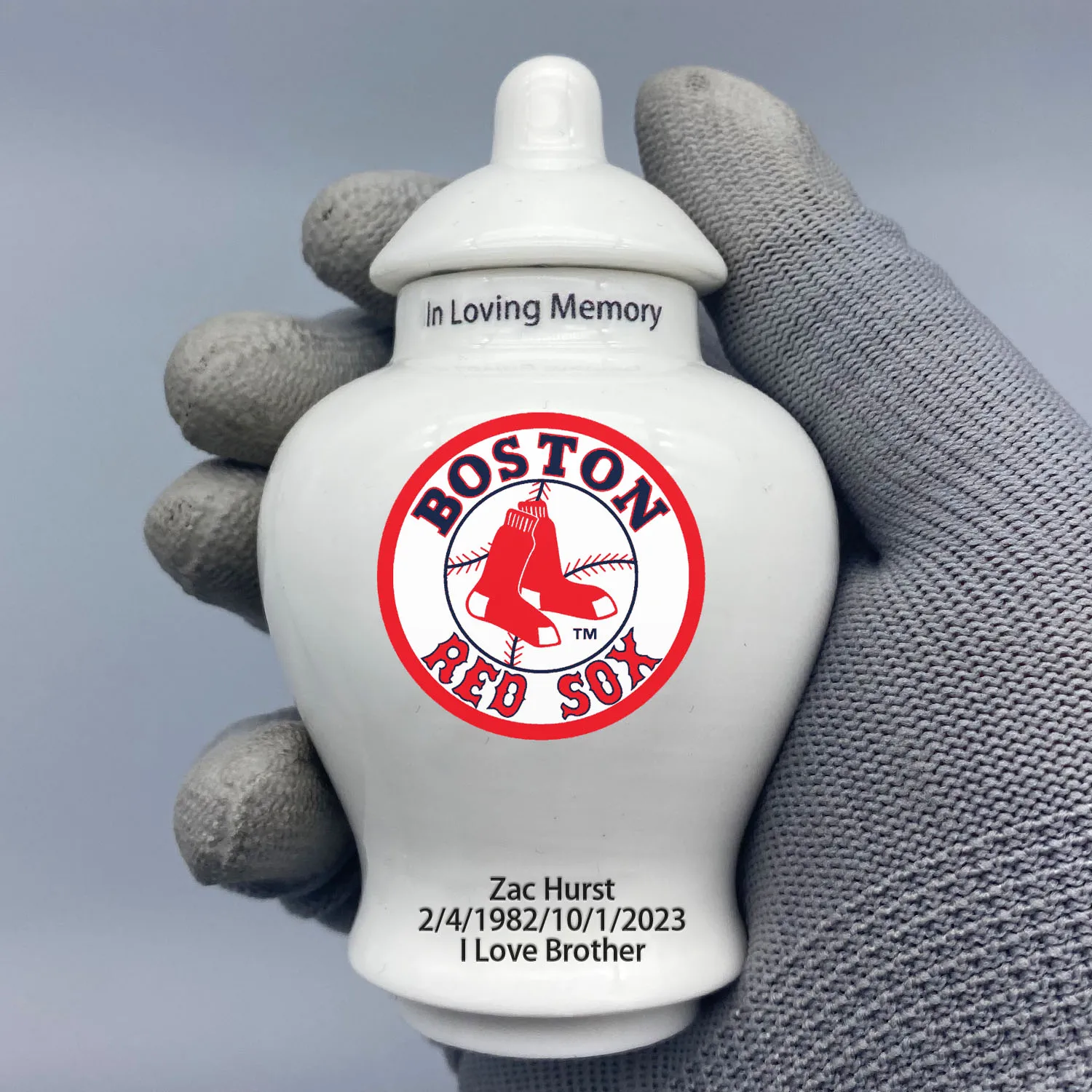 Mini Urn for Boston Red Sox-themed Logo Custom Urn.Send me the name/date you want to appear on the urn by Remarks Message