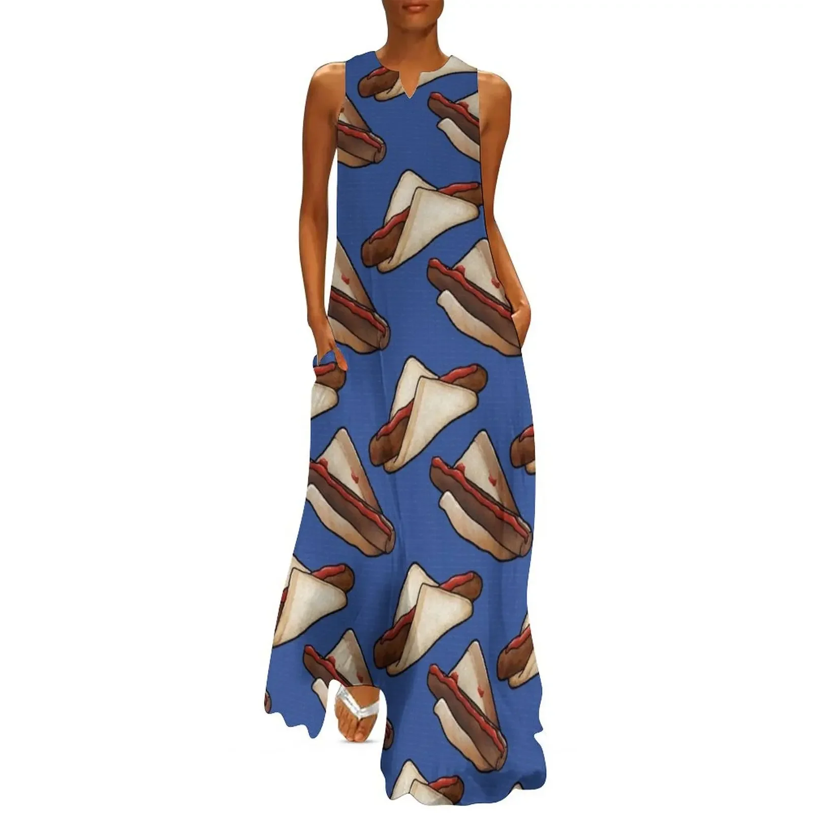 

Australian BBQ Sausage Sizzle in Blue Long Dress Long veiled dresses evening dresses women Dress