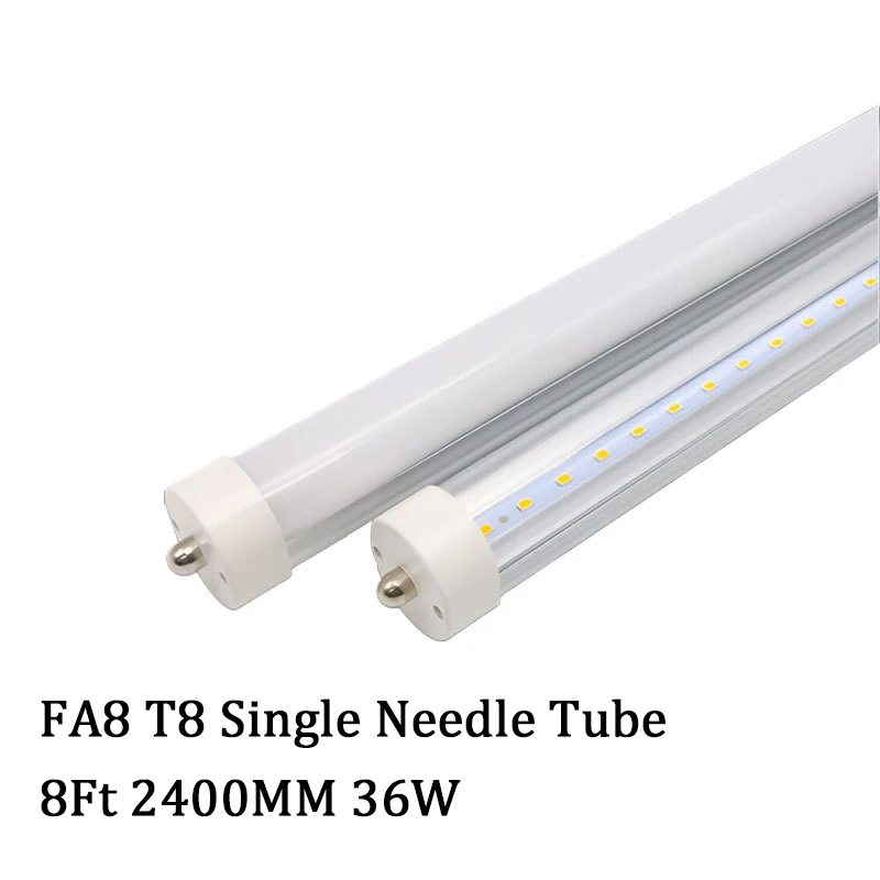 Tubo de led t8 de agulha curta fa8, 10 peças, 8 pés, 2.4m, 36w, iluminação especializada para escolas, escritórios, fábricas, supermercados, shopping centers