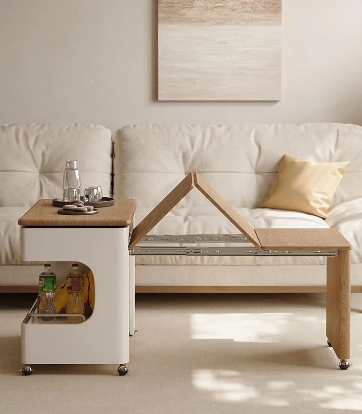 Movable side table, folding coffee table, small lifting and retractable, sofa side cabinet