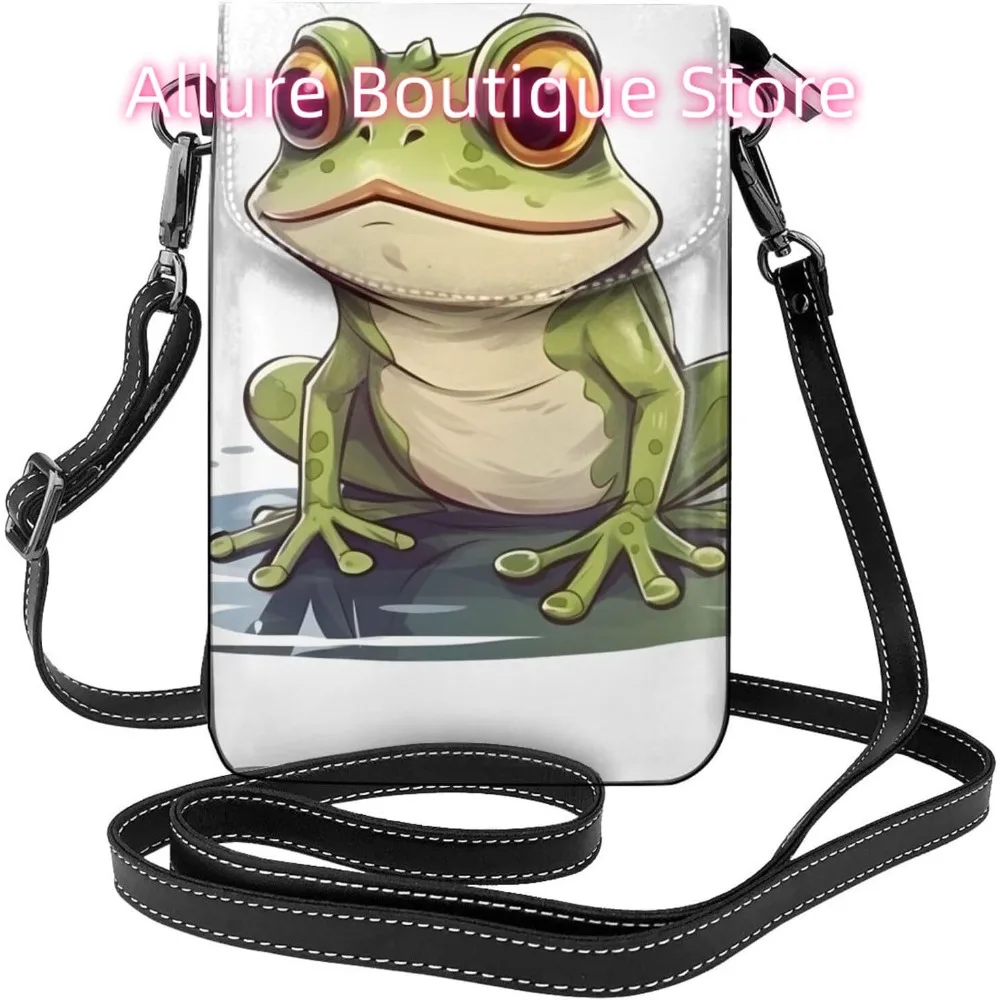 

Женская сумка через плечо с забавной лягушкой из искусственной кожи, маленькая дорожная сумка для мобильного телефона, легкий мини-кошелек для телефона, кошелек Cross Bo