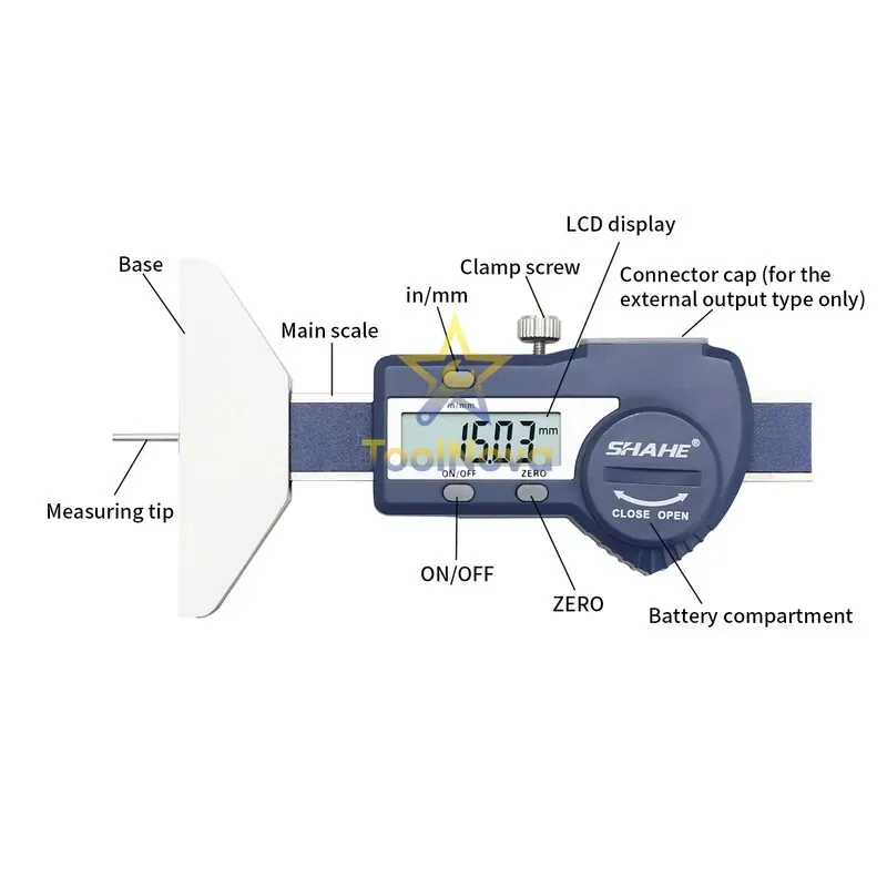 0-25mm Depth Caliper Electronic Depth Caliper Digital Car Tyre Tire Tread Depth Gauge Stainless Steel Digital Caliper view 3