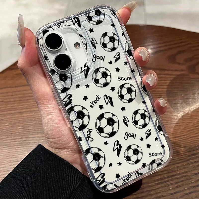 Football Sports Theme Phone Case for Samsung Galaxy S25 S24 S23 S22 S21 S20 S10 Note20 Note10 Ultra Plus 4G 5G Clear Back Cover