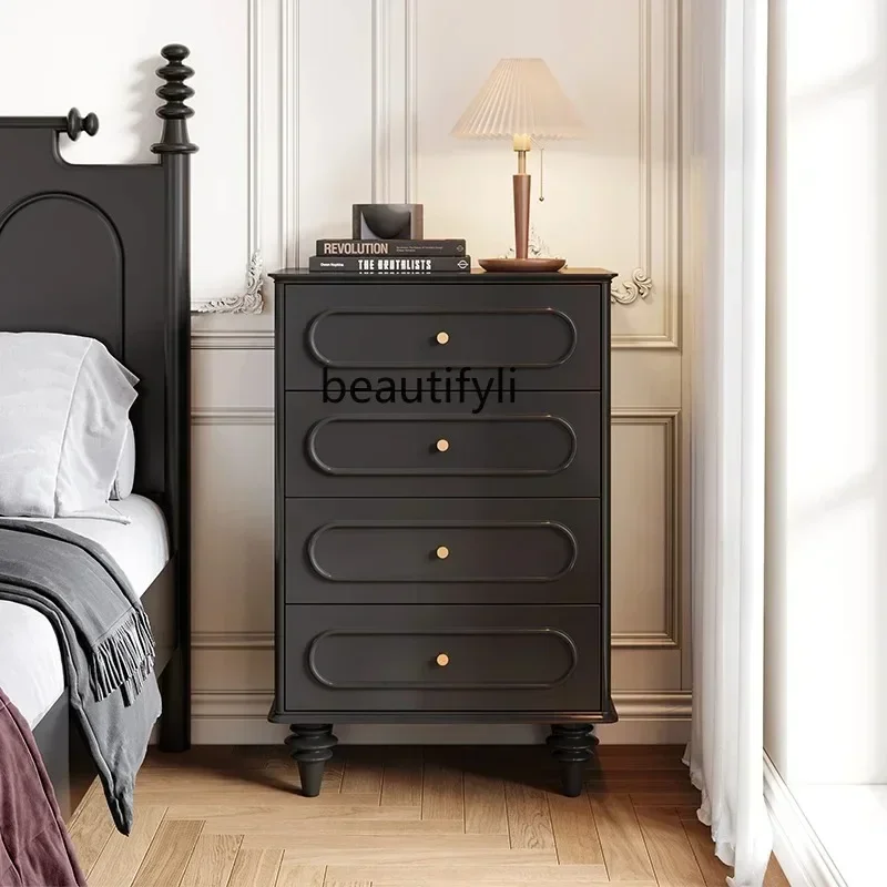 

1French retro dining side cabinet storage solid wood chest cabinet living room locker end of bed