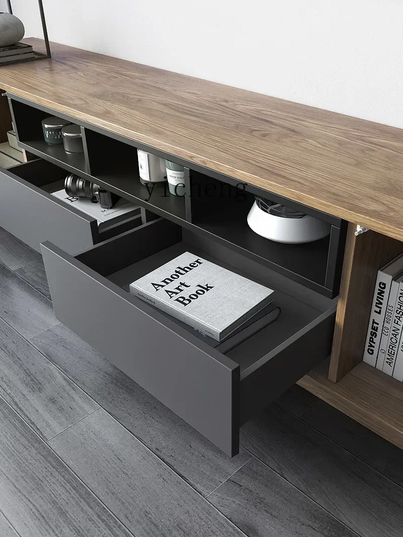 LYY  style TV cabinet coffee table combination living room background wall cabinet simple modern set furniture