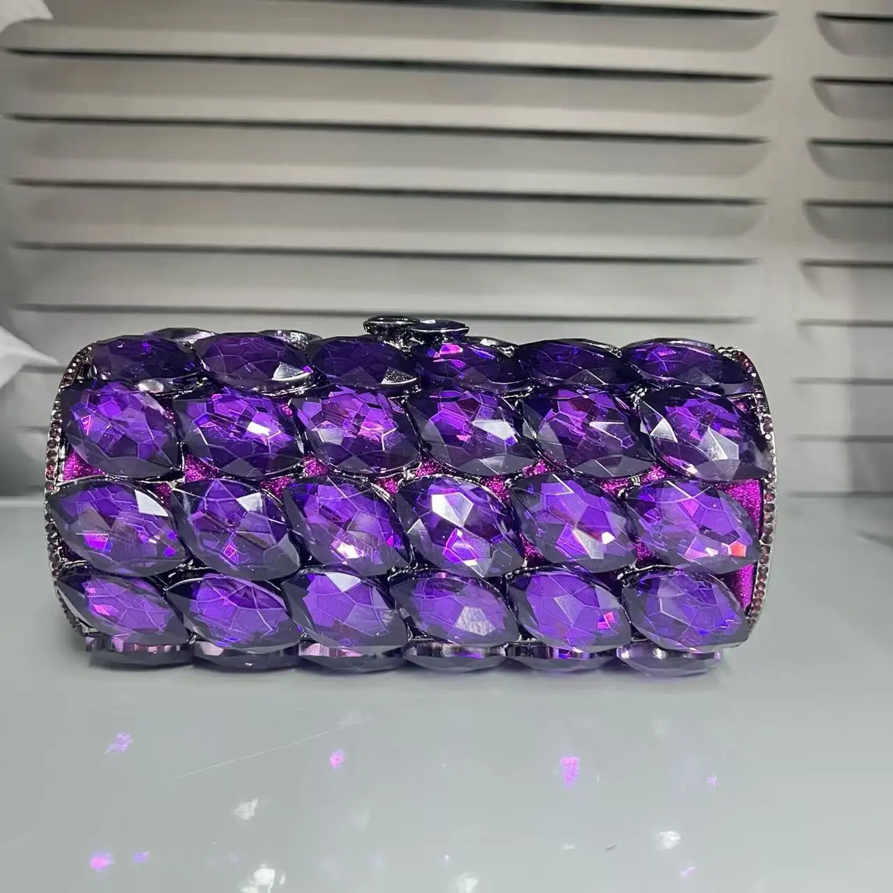 

Large Stone Women Rhinestone Evening Bag Silver/Gold Wedding Bridal Clutches Crystal Purses Diamond Hard Metal Handbags Clutch