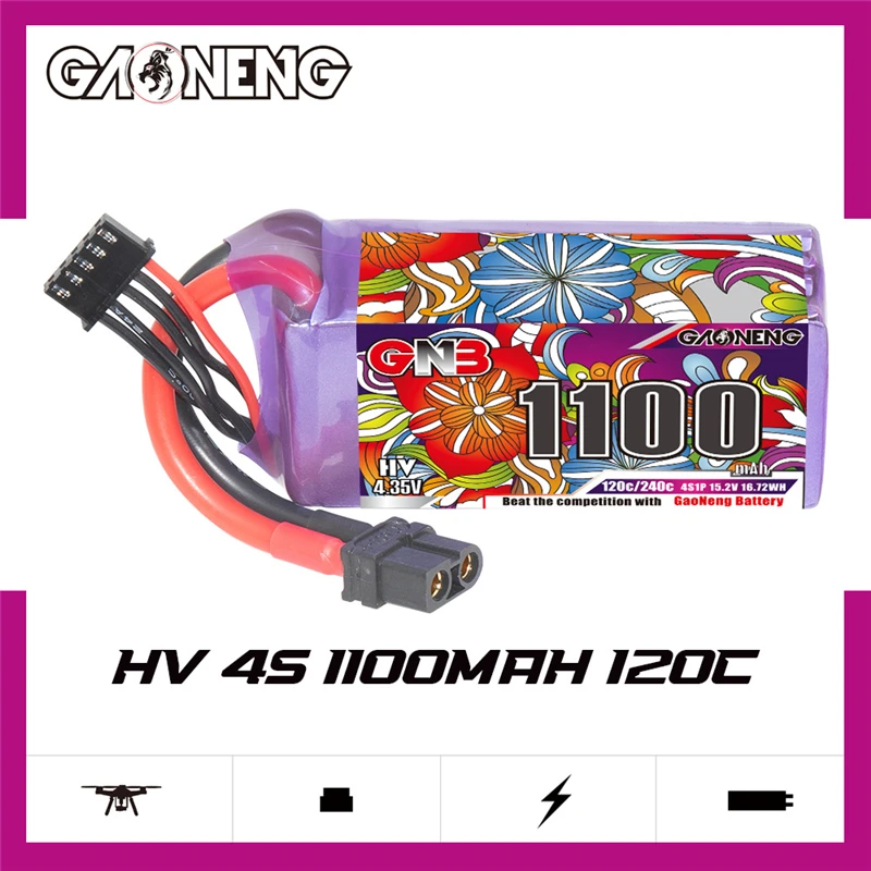 GAONENG GNB 4S 15.2V 1100mAh 120C HV bateria Lipo dla FPV Racing Drone lekka wysoka moc długi czas lotu 15.2V bateria