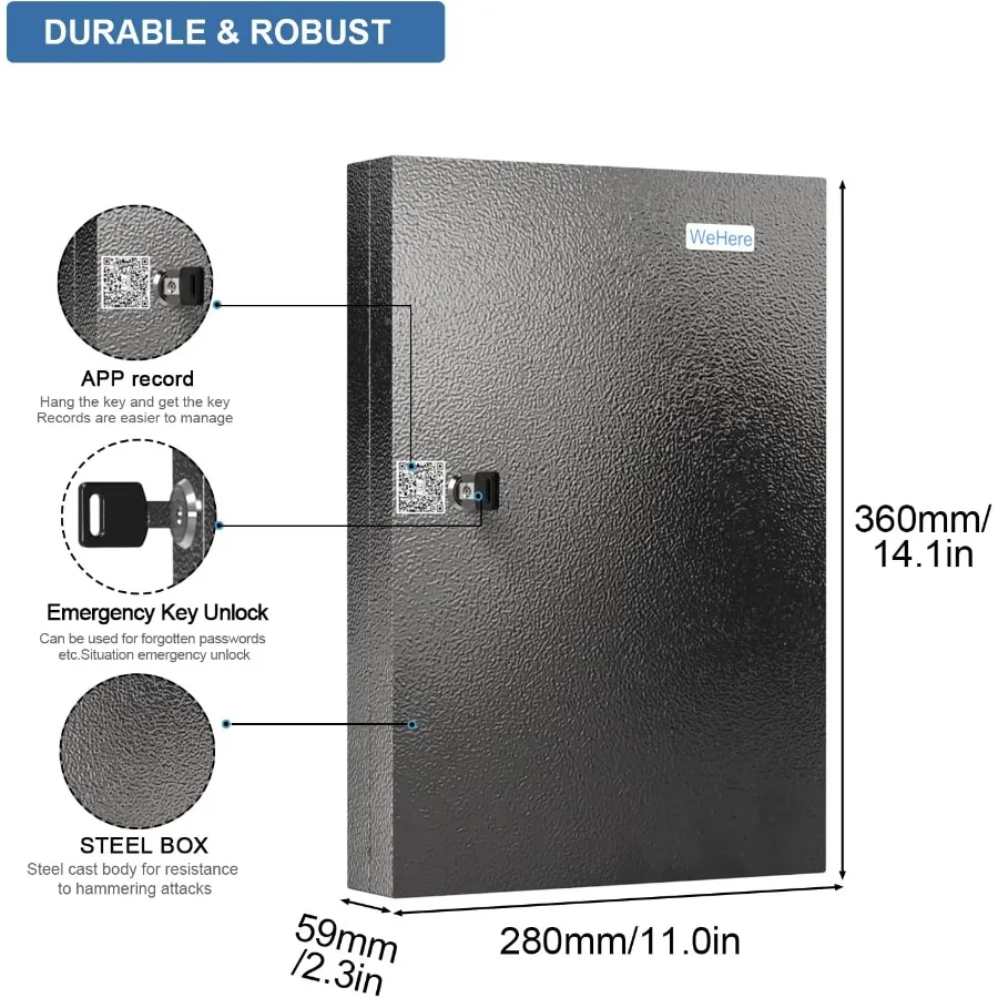 Caja de cerradura organizadora de gabinete de 32 llaves para almacenamiento seguro de llaves en hoteles, aplicaciones para automóviles y hogares, ideal para valets y uso diario Dur