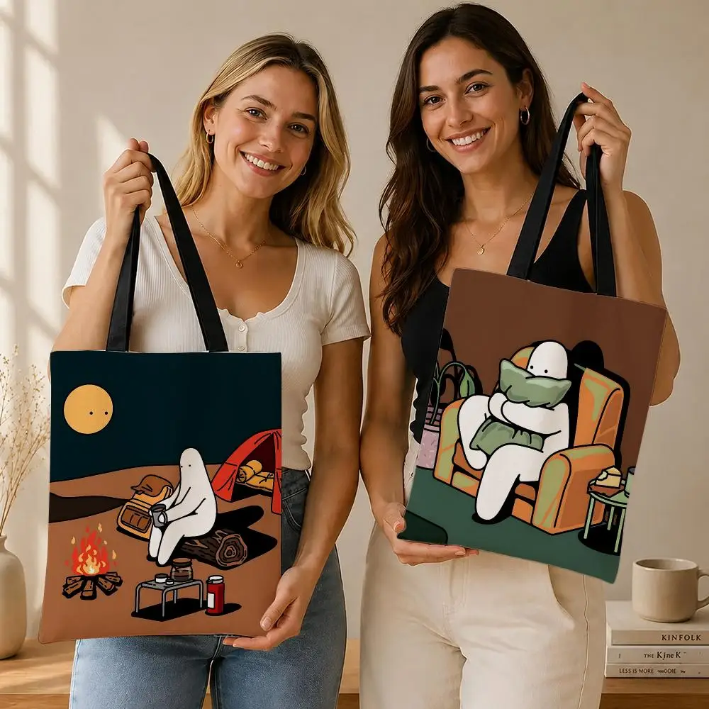 Character Mr.donothing Storage Bags Canvas  bag, suitable for work, school, and daily commutes, reusable shopping bag