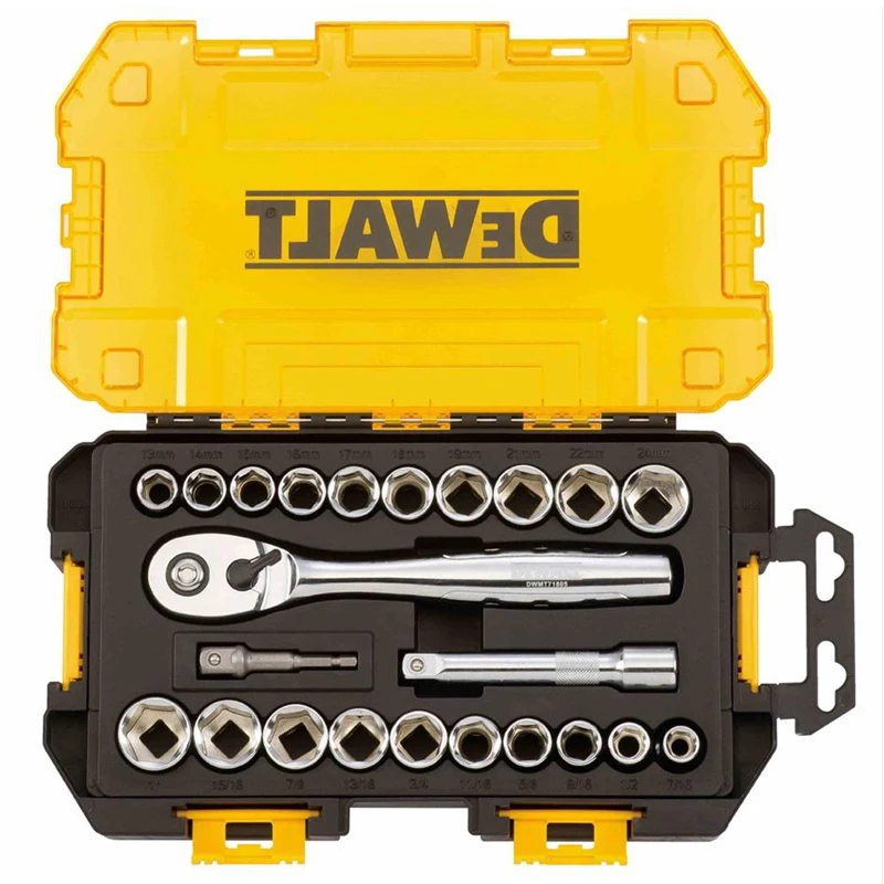 Imagem -06 - Dewalt Tool Acessórios Conjuntos de Manga Chave de Catraca Vela de Faísca Adaptador de Manutenção Mecânica Cromo Vanádio Combinação de Aço