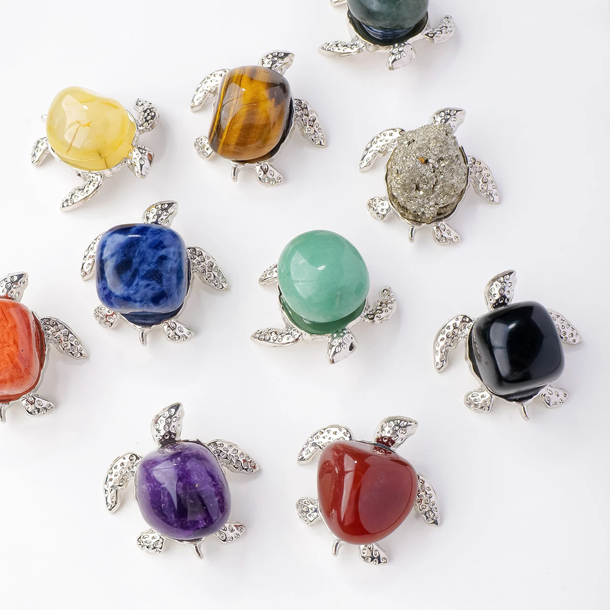 1 قطعة الكريستال الطبيعي هبط حجر السلاحف الحيوان على غرار ديكور المنزل الموضة حديقة هدية الإبداعية اليدوية